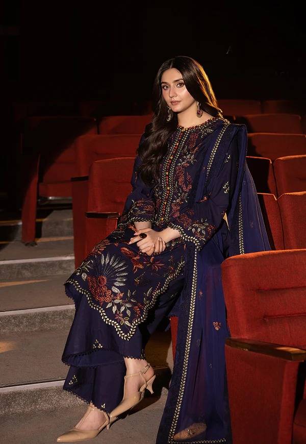 3PCS Asim jofa Embroidered Dhanak Winter Collection AJ-31