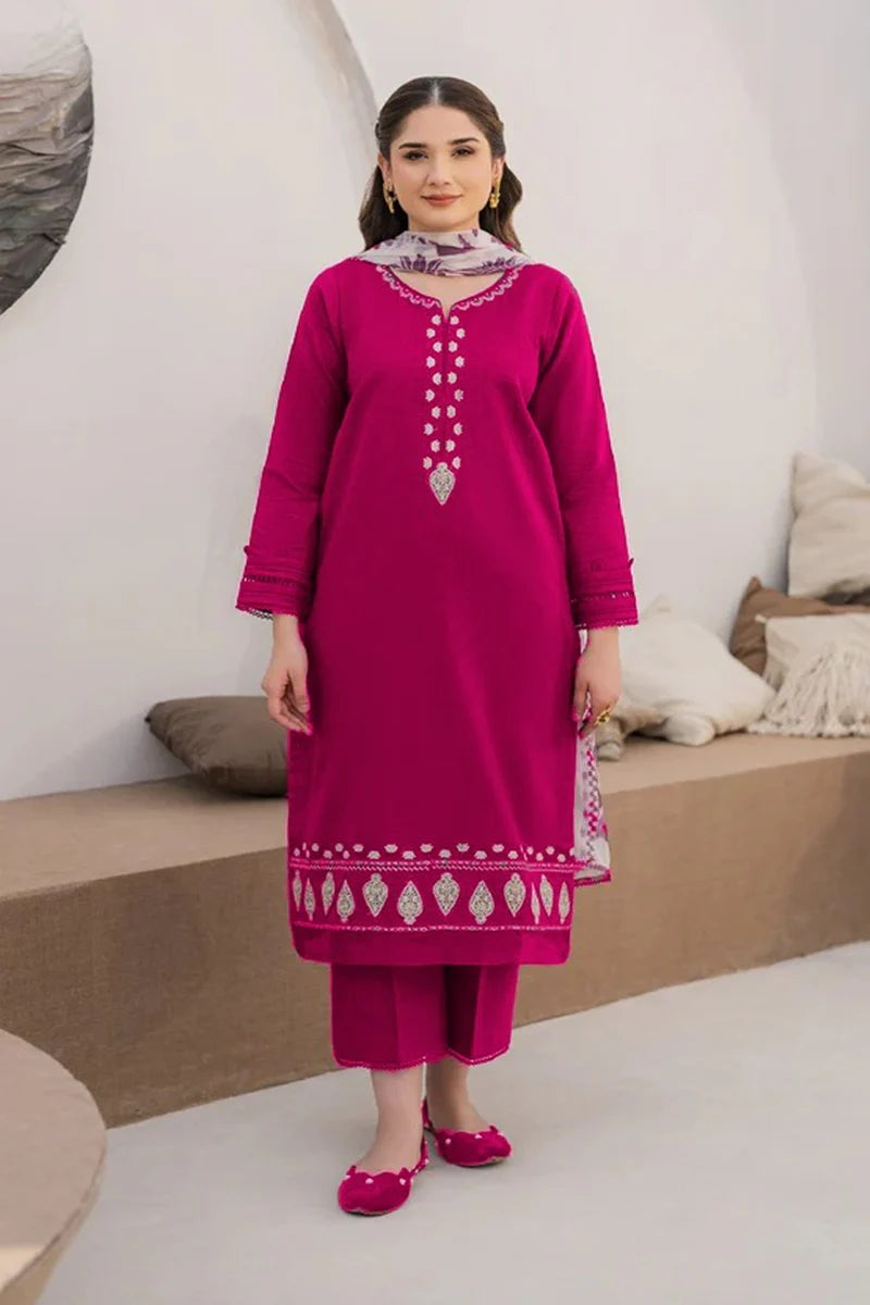 3PCS Zarashahjhan Embroidered Dhanak Winter Collection COCO-163