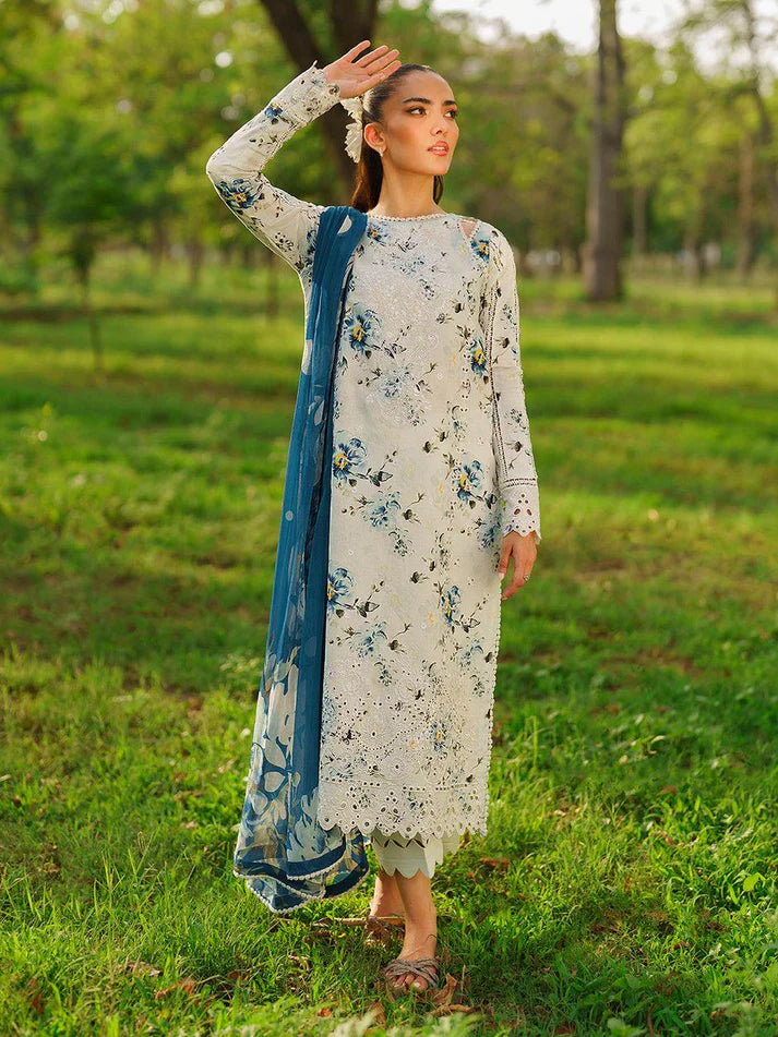 3PCS Printed Lawn Shirt With Voile Printed Dupatta Lawn Collection ULM-1546