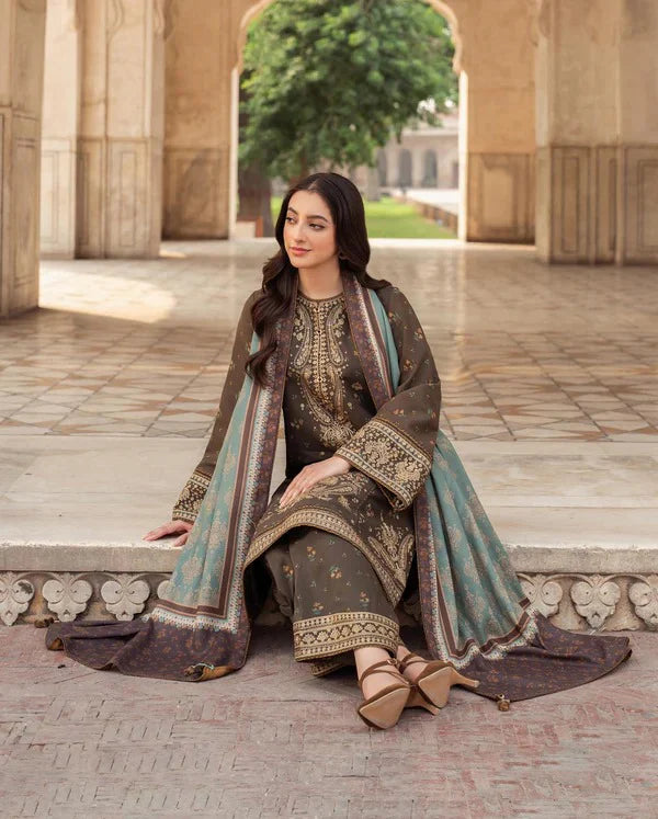 A+ 3PCS jazmin Embroidered Dhanak Winter Collection D-30