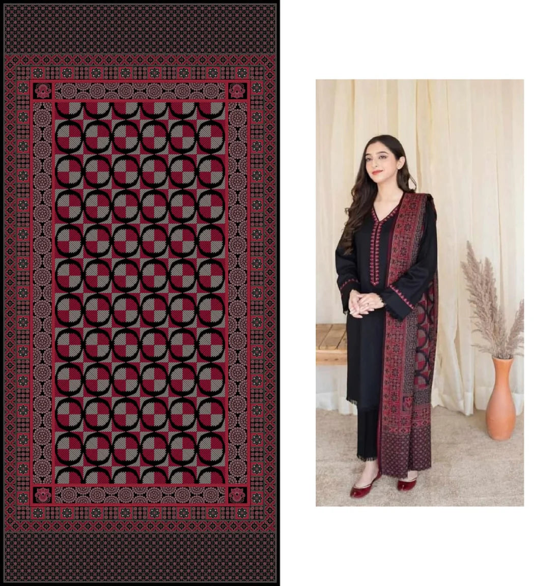 3PCS Dhanak Embroidered Winter Collection ULM-622