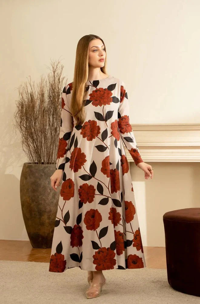 2PCS Lulusar Shamoz Silk Print Suit Winter Collection ULM-856