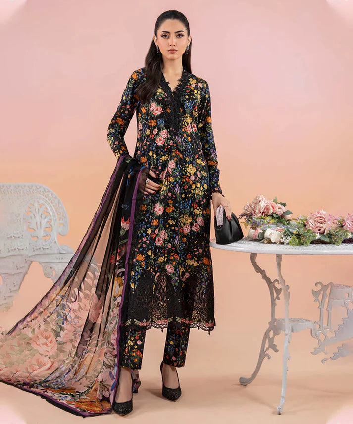 A+ 3PCS Karandi-Embroidered Shirt with Karandi Printed Dupatta Winter Collection ULM -3434