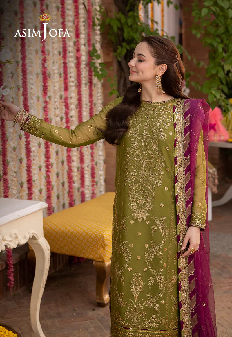3PCS Asim Jofa Dhanak Embroidered With Chiffon Embroidered Dupatta Winter Collection ULM-134