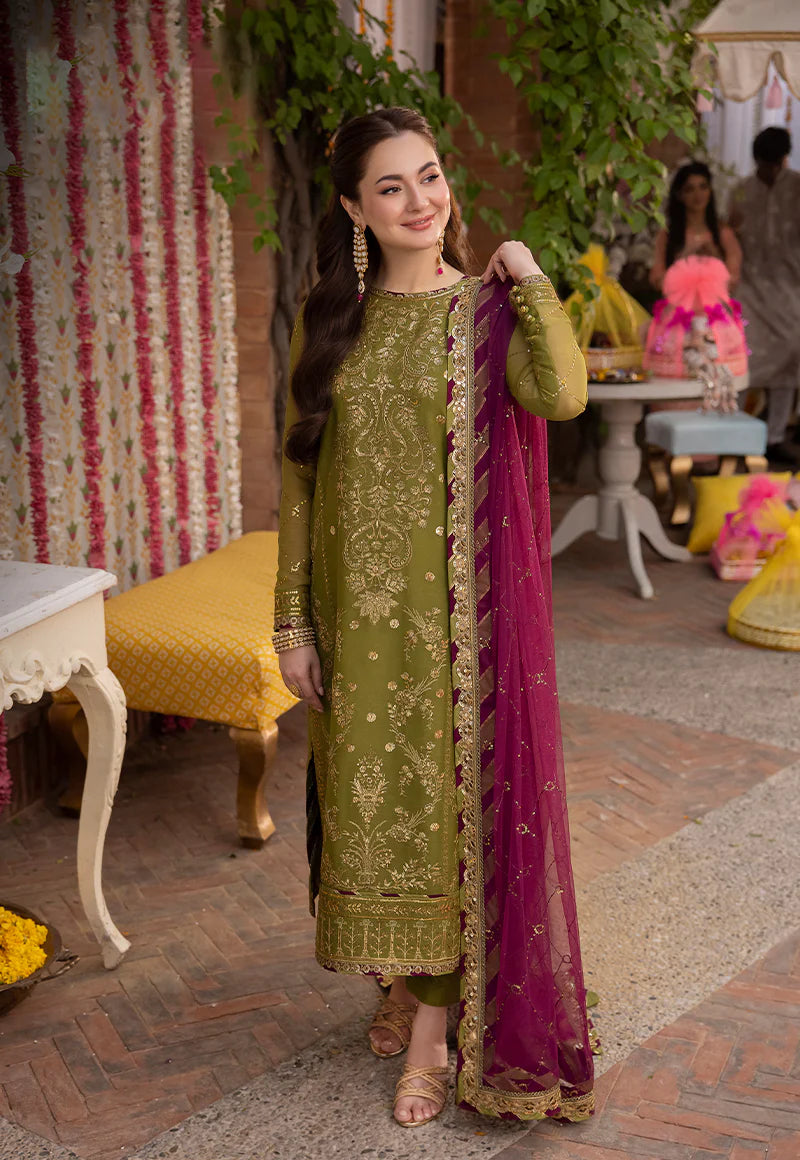 3PCS Asim Jofa Dhanak Embroidered With Chiffon Embroidered Dupatta Winter Collection ULM-134