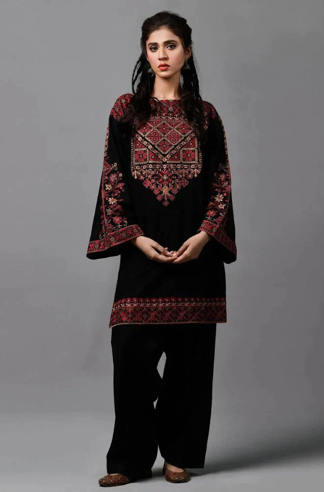 3PCS Linen Embroidered Shirt with Chiffon Embroidered Dupatta Winter Collection ULM-1009