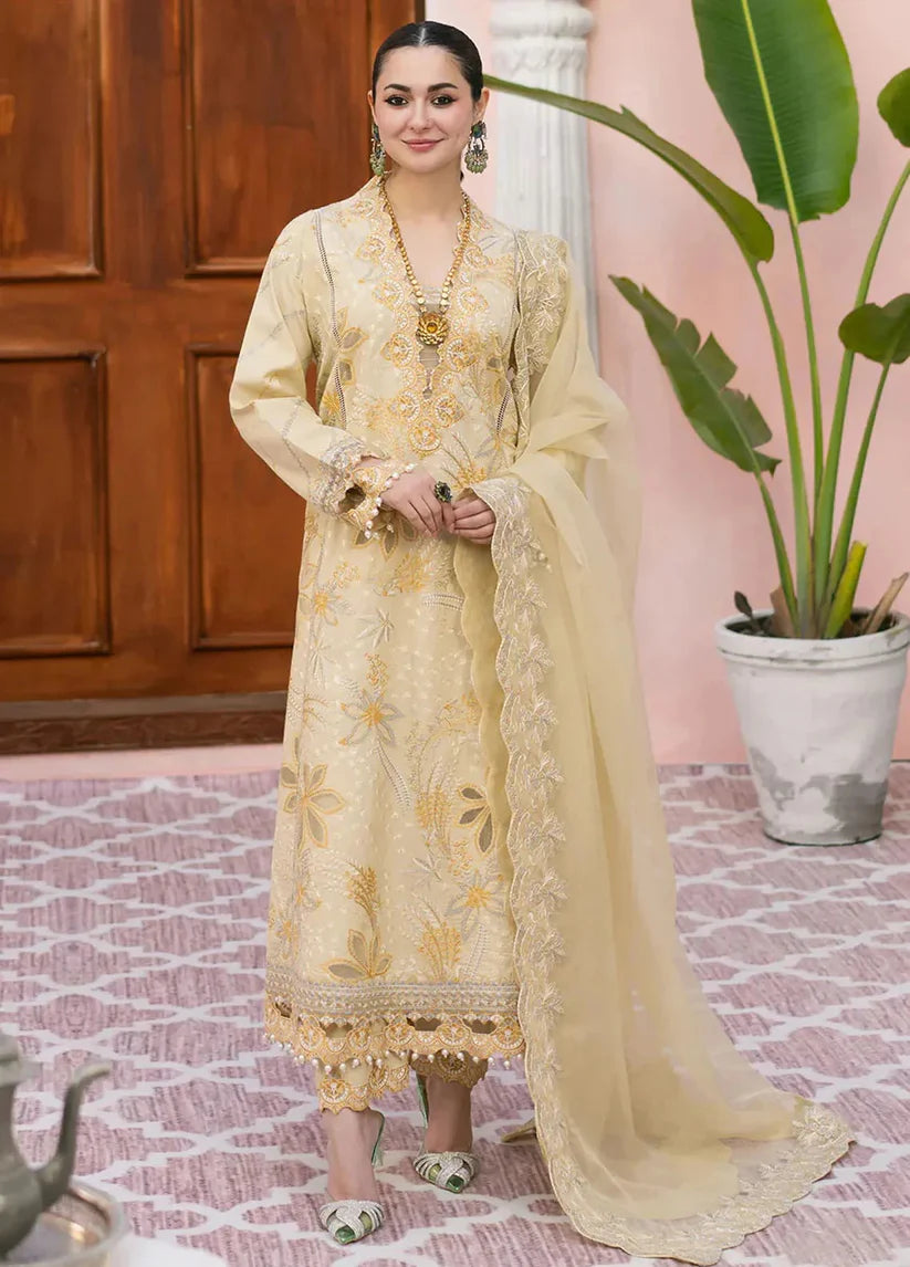 3PCS Maryam Embroidered Dhanak Winter Collection- D-66