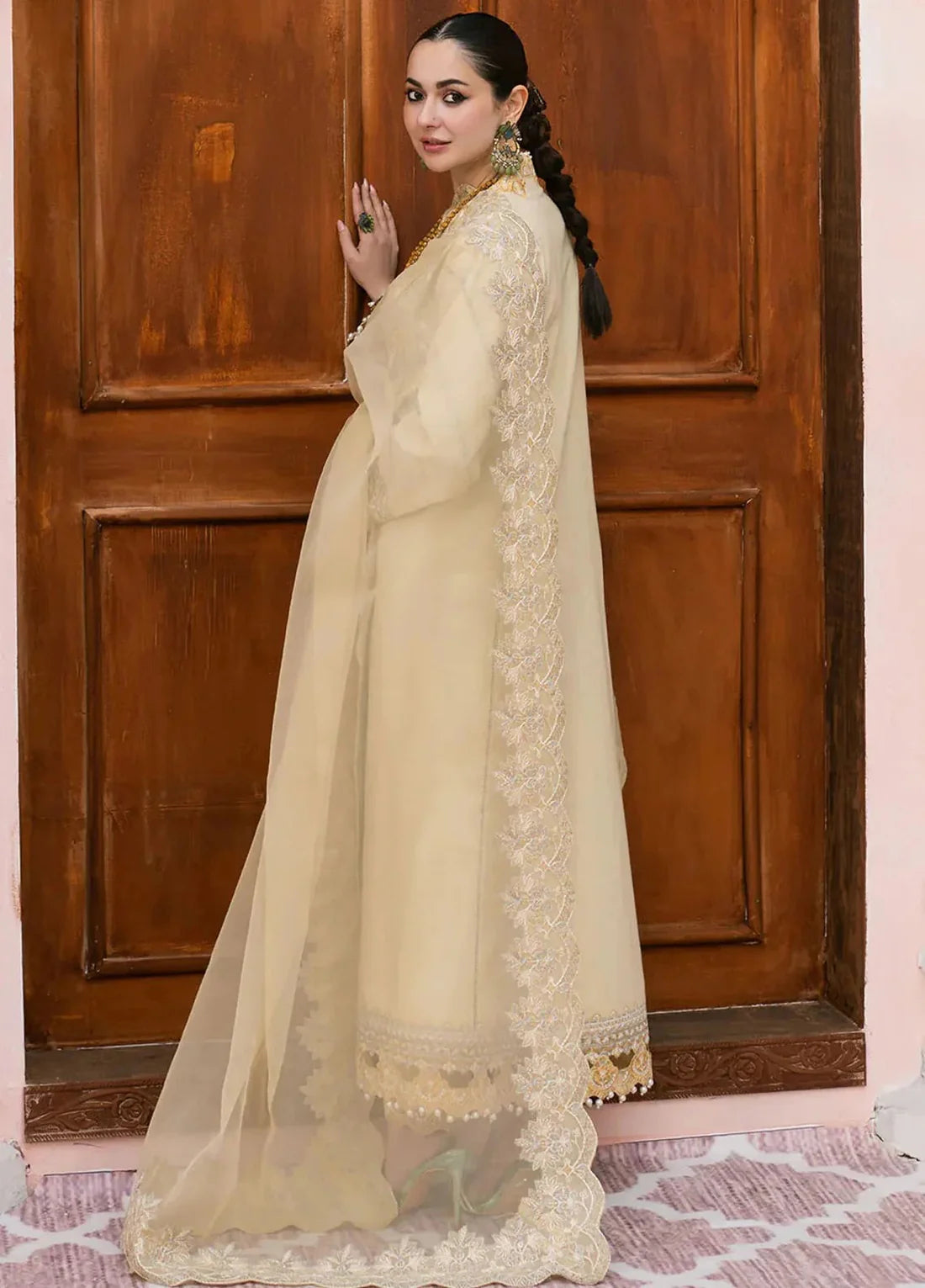 3PCS Maryam Embroidered Dhanak Winter Collection- D-66