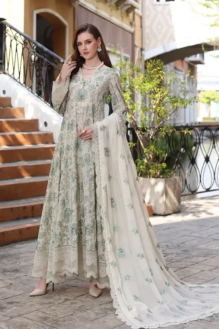 3PCS Dhanak Embroidered Shirt With Chiffon Embroidered Dupatta Winter Collection ULM-3172