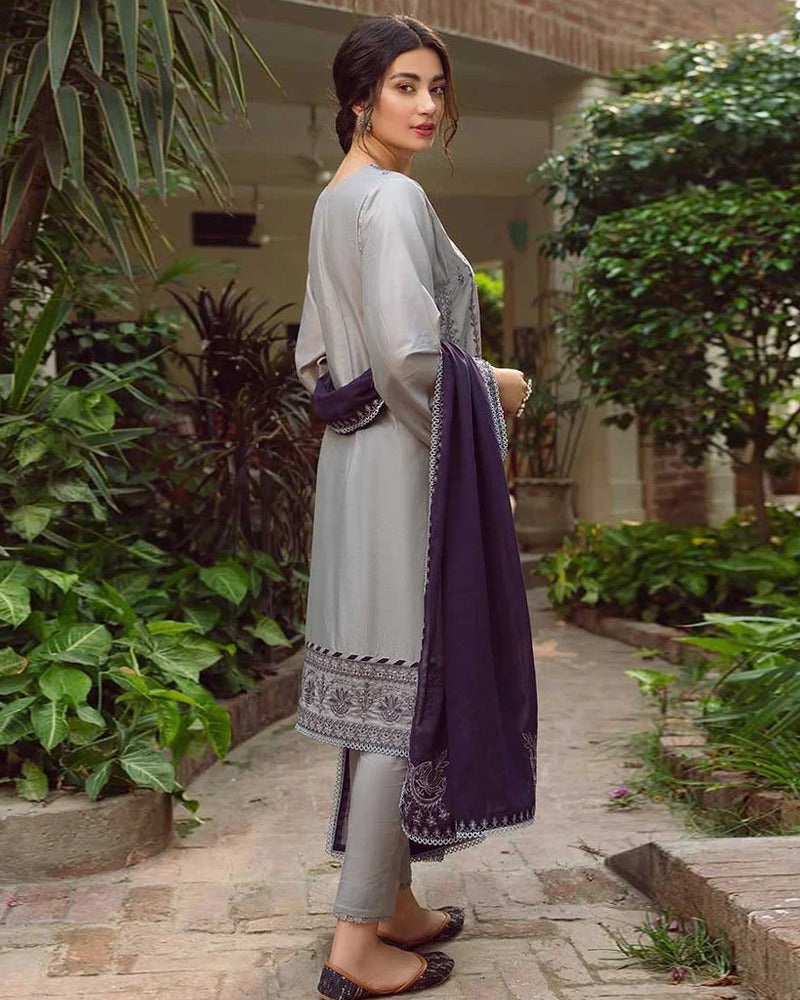A+ 3PCS Jazmin Linen Embroidered Winter Collection ULM-578