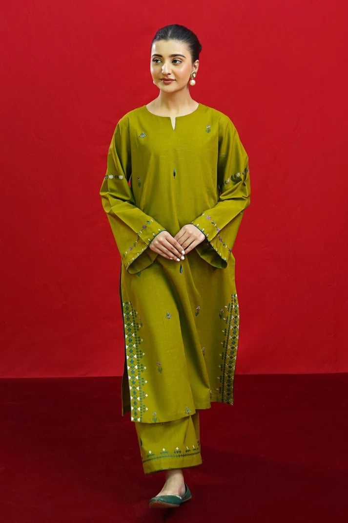3PCS Embroidered Shirt with Digital Printed Jacquard Dupatta Lawn Collection ULM-1074