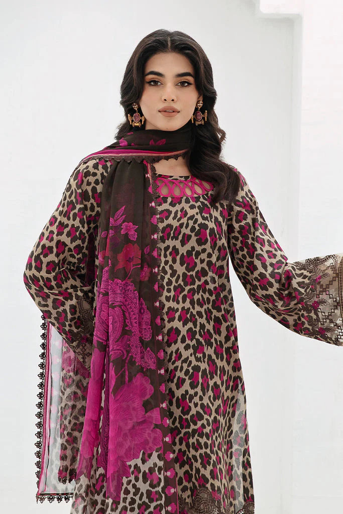 3PCS BAROQUE KARANDI PRINTED SHIRT WITH KARANDI PRINTED DUAPTTA AND TROUSER Winter Collection ULM-1701