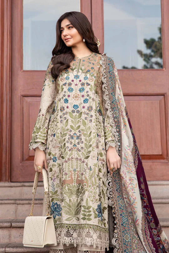 3PCS Dhanak-Embroidered Shirt with Digital Printed Wool Shawl Winter Collection ULM- 3391