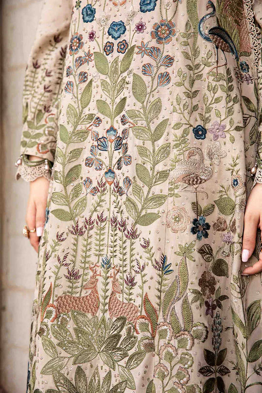 3PCS Dhanak-Embroidered Shirt with Digital Printed Wool Shawl Winter Collection ULM- 3391
