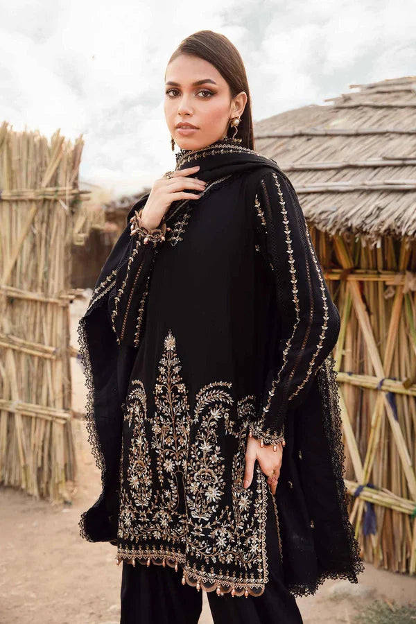 3PCS Maria B Embroidered Shirt with Embroidered Dupatta Lawn Collection ULM-1077