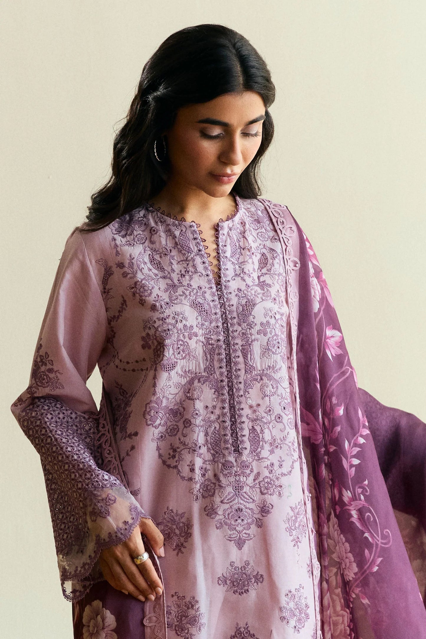 3PCS Zarashahjhan Embroidered Dhanak Winter Collection COCO-1577