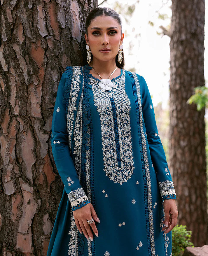A+ 3PCS Dhanak Embroidered Shirt with Dhanak Embroidered Dupatta Winter Collection ULM-3374