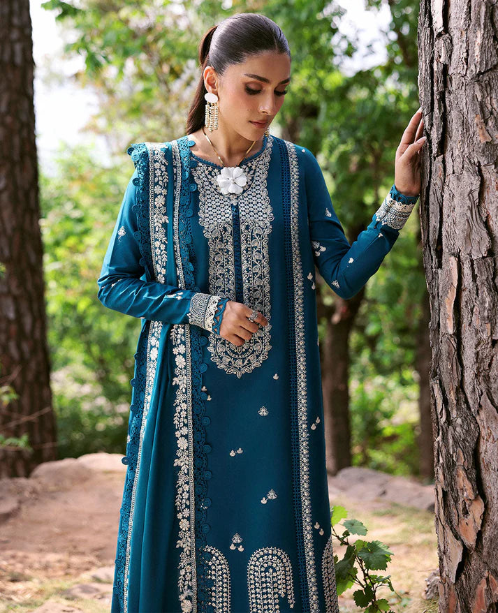A+ 3PCS Dhanak Embroidered Shirt with Dhanak Embroidered Dupatta Winter Collection ULM-3374
