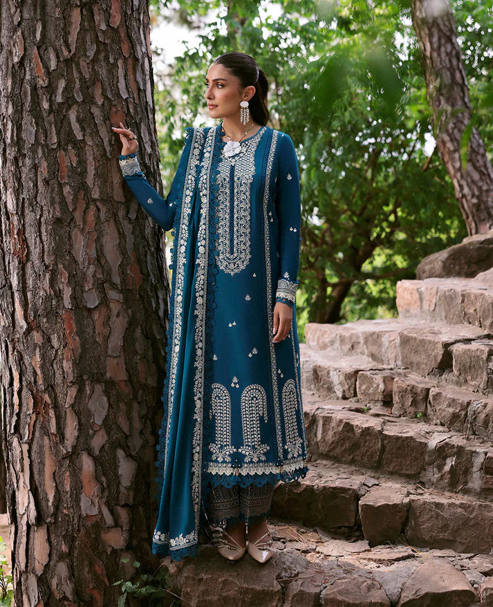 A+ 3PCS Dhanak Embroidered Shirt with Dhanak Embroidered Dupatta Winter Collection ULM-3374