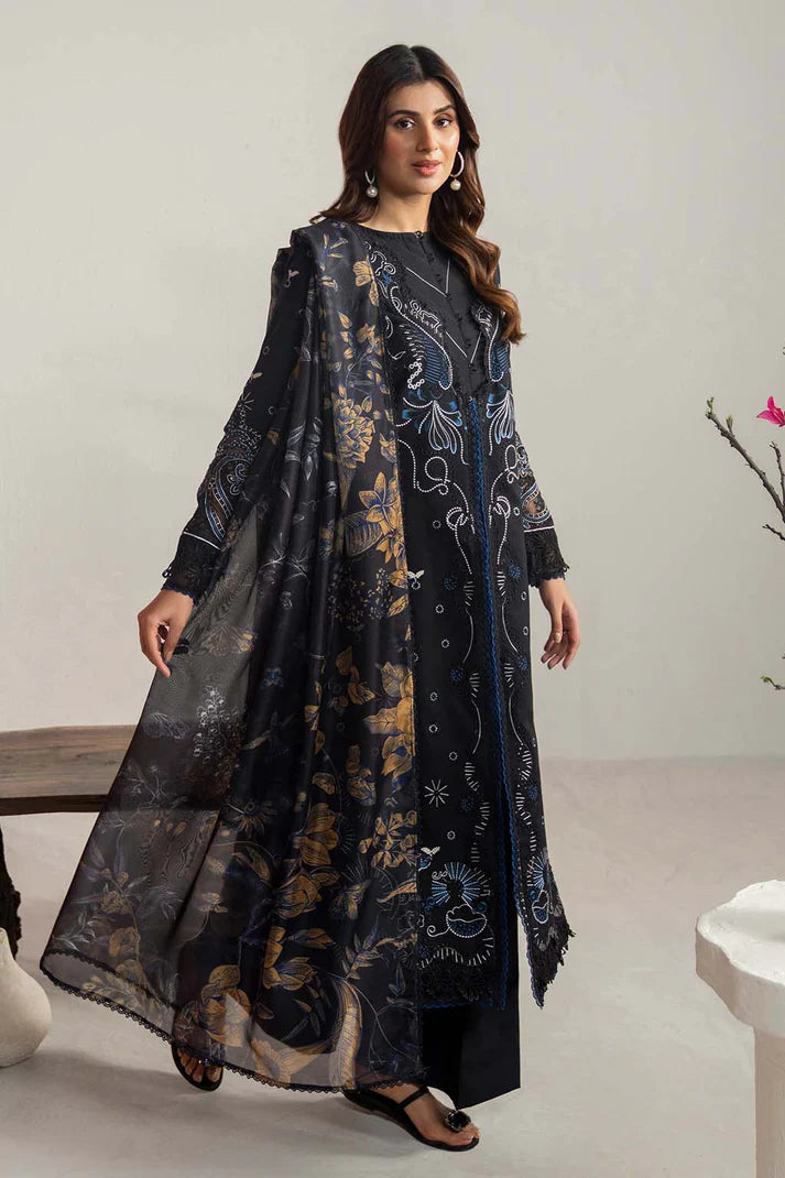 3PCS Dhanak Embroidered Shirt with Digital Printed Wool Shawl Winter Collection ULM- 3365