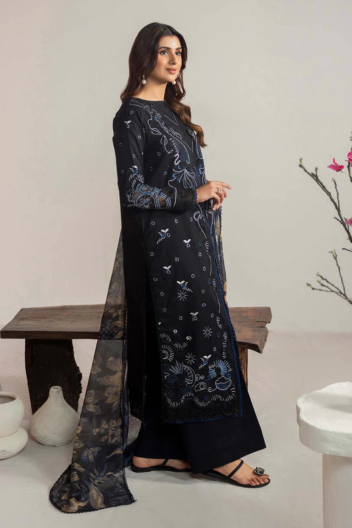 3PCS Dhanak Embroidered Shirt with Digital Printed Wool Shawl Winter Collection ULM- 3365