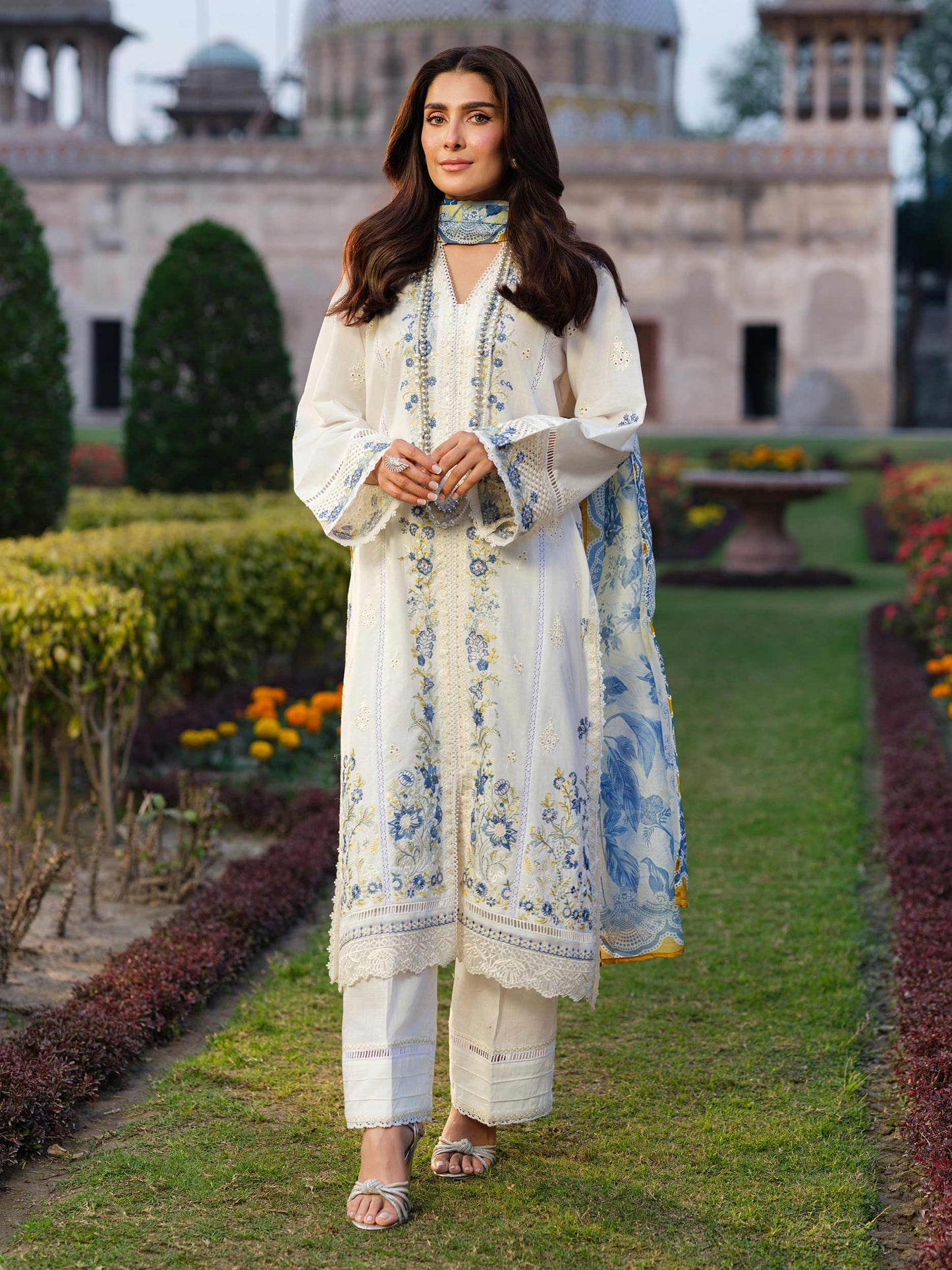 3PCS Dhanak- Embroidered Shirt with Digital Printed Wool Shawl Winter Collection ULM -3347
