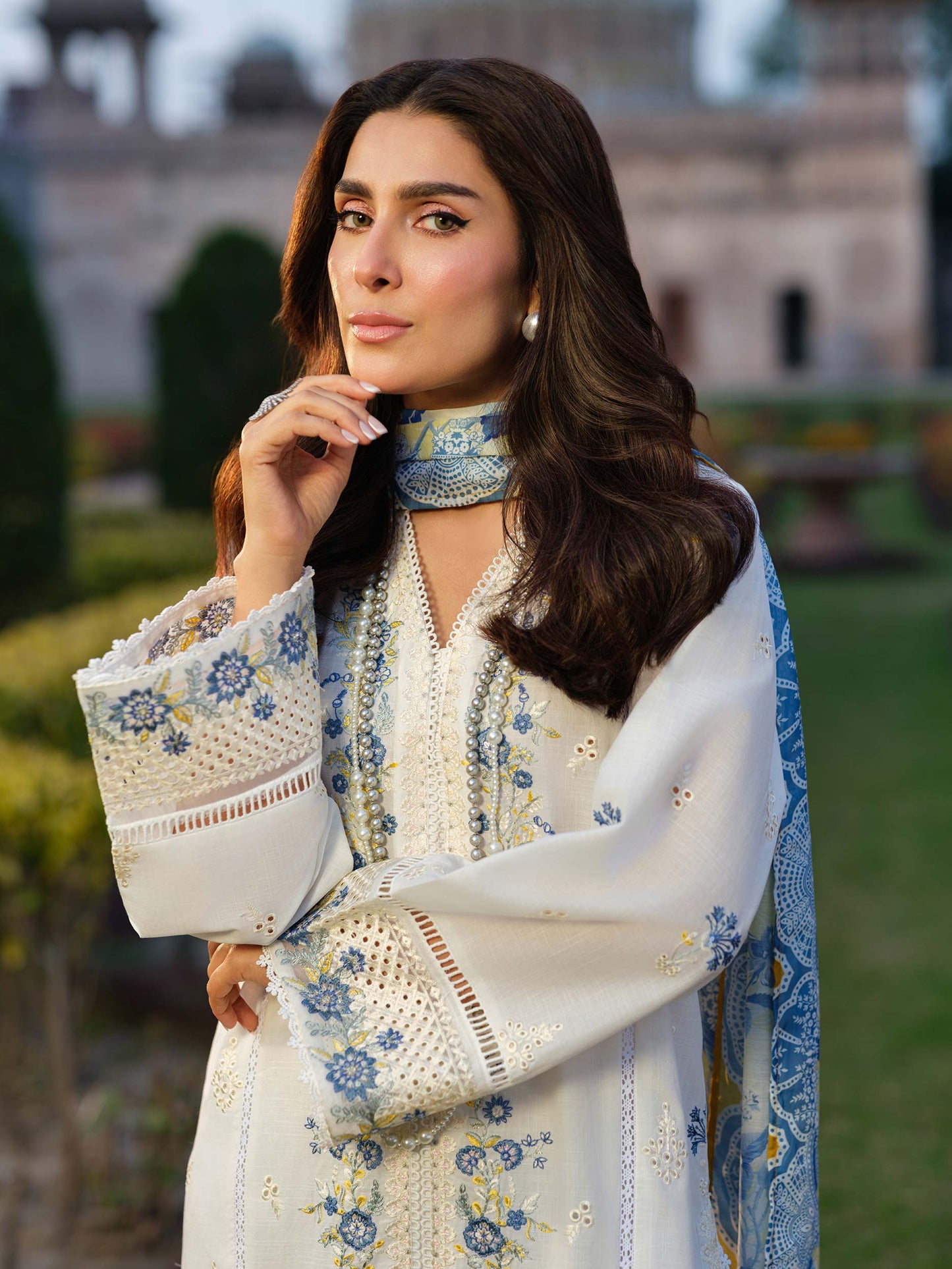 3PCS Dhanak- Embroidered Shirt with Digital Printed Wool Shawl Winter Collection ULM -3347