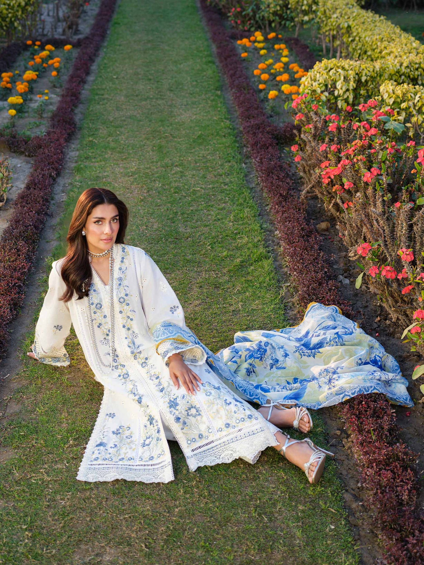 3PCS Dhanak- Embroidered Shirt with Digital Printed Wool Shawl Winter Collection ULM -3347
