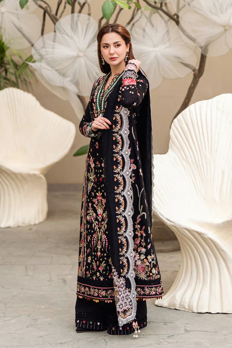 A+ 3PCS Dhanak- Embroidered Shirt with Organza Embroidered Dupatta Winter Collection ULM-3262
