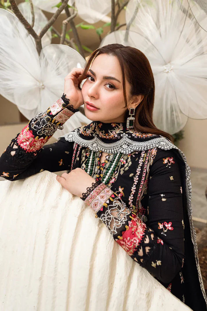 A+ 3PCS Dhanak- Embroidered Shirt with Organza Embroidered Dupatta Winter Collection ULM-3262