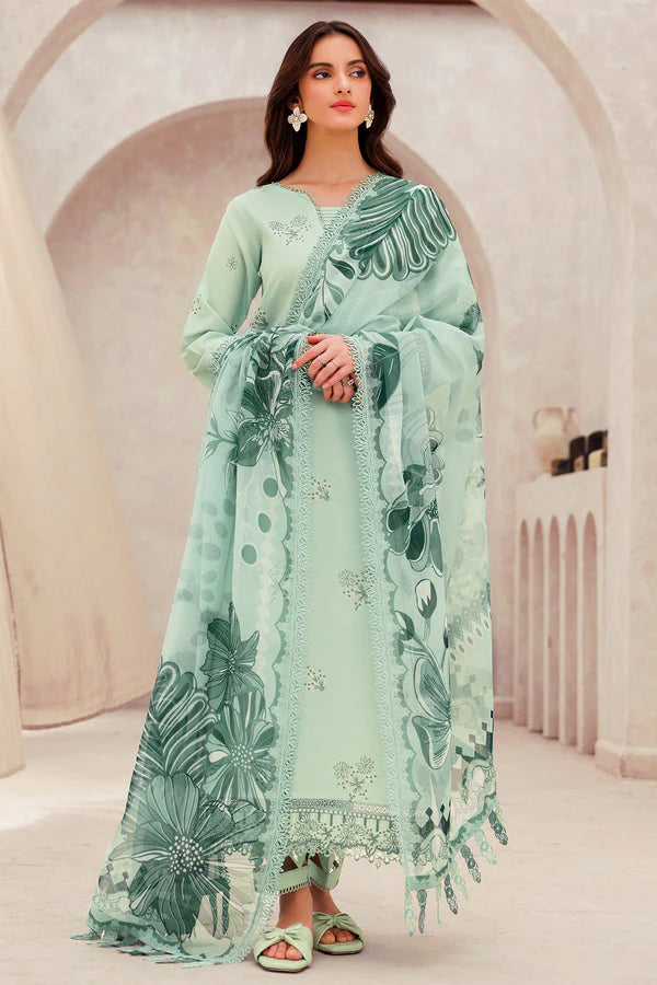 A+ 3PCS Dhanak Embroidered Shirt with Digital Printed Wool Shawl Winter Collection ULM- 3279