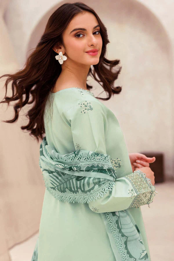A+ 3PCS Dhanak Embroidered Shirt with Digital Printed Wool Shawl Winter Collection ULM- 3279