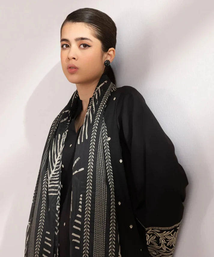 3PCS Dhanak Embroidered Shirt with Digital printed wool shawl Winter Collection ULM-3121