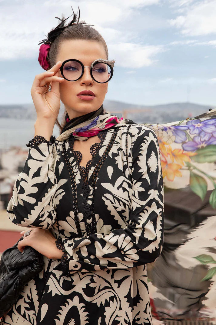 3PCS KARANDI PRINTED SHIRT WITH KARANDI PRINTED DUAPTTA AND TROUSER Winter Collection ULM -1708