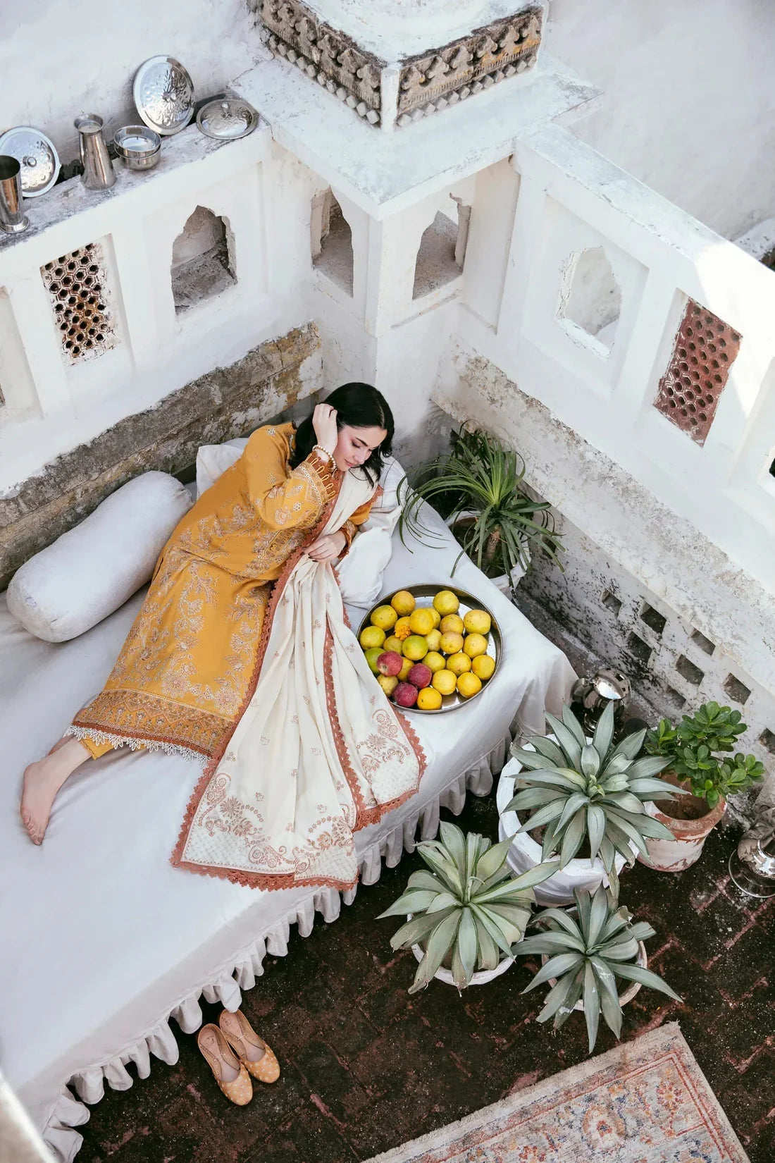3PCS Dhanak Embroidered Shirt with Dhanak Embroidered Dupatta Winter Collection ULM-3441