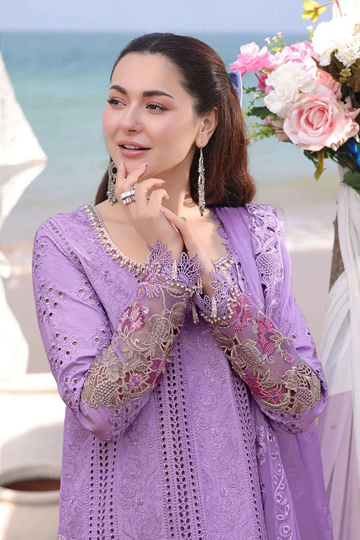 3PCS Dhanak Embroidered Shirt With Organza Embroidered Dupatta Winter Collection ULM-3341
