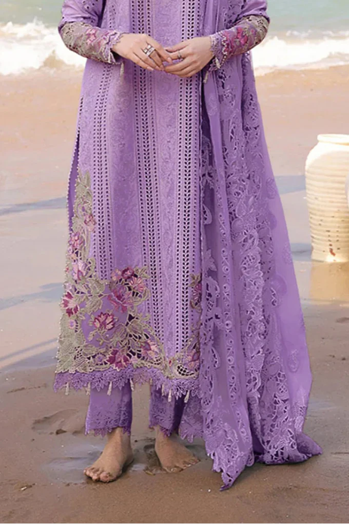 3PCS Dhanak Embroidered Shirt With Organza Embroidered Dupatta Winter Collection ULM-3341