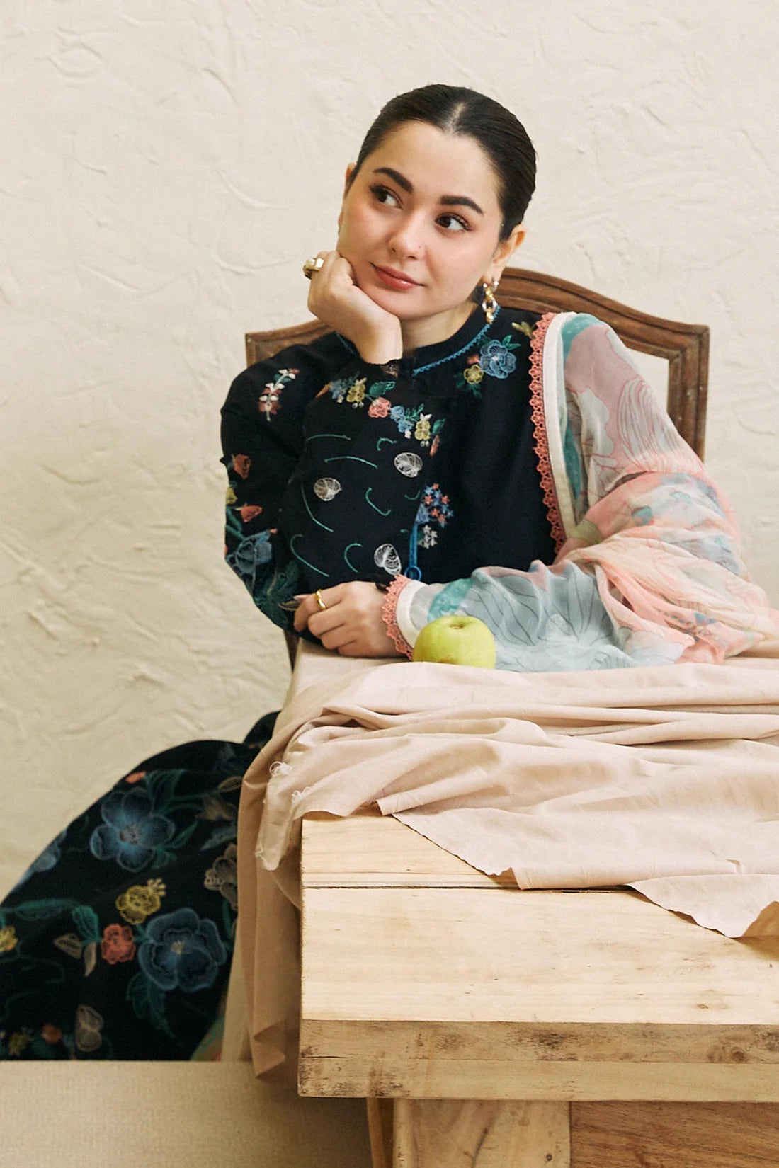 3PCS Embroidered Shirt with Digital Printed Jacquard Dupatta Lawn Collection ULM-1172
