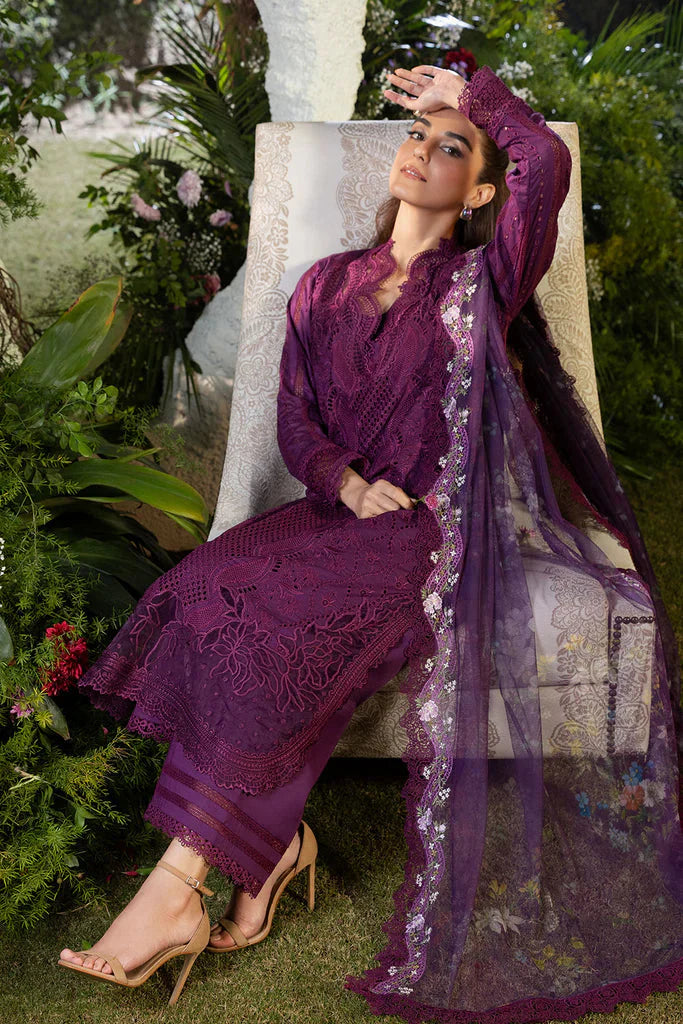 A+ 3PCS Dhanak-Embroidered Shirt with Organza Digital Printed Embroidered Dupatta Winter Collection ULM- 3381