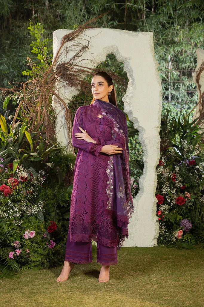A+ 3PCS Dhanak-Embroidered Shirt with Organza Digital Printed Embroidered Dupatta Winter Collection ULM- 3381