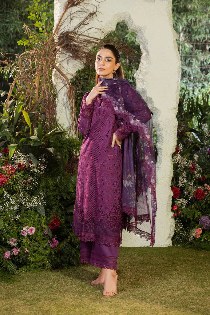 A+ 3PCS Dhanak-Embroidered Shirt with Organza Digital Printed Embroidered Dupatta Winter Collection ULM- 3381