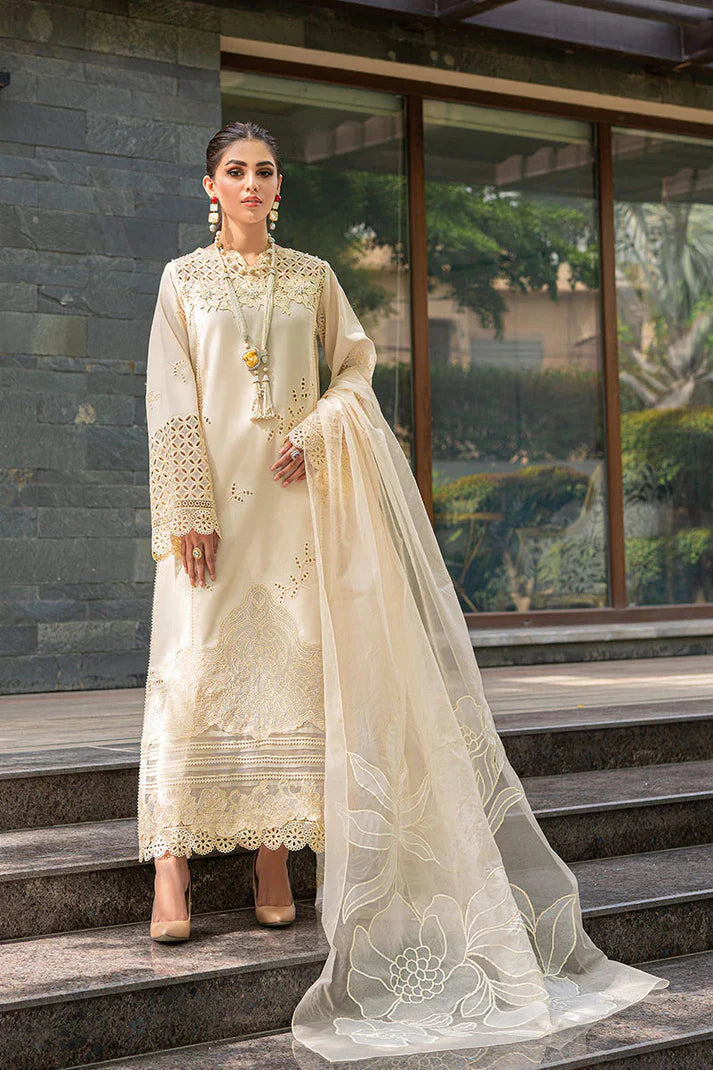 3PCS Dhanak-Embroidered Shirt with Organza Embroidered Dupatta Winter Collection ULM- 3170