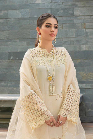 3PCS Dhanak-Embroidered Shirt with Organza Embroidered Dupatta Winter Collection ULM- 3170