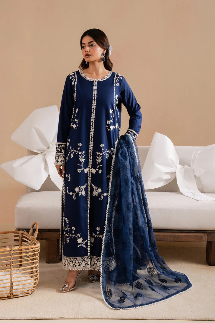3PCS Dhanak Embroidered Shirt with Digital Printed Wool Shawl Winter Collection ULM-3367