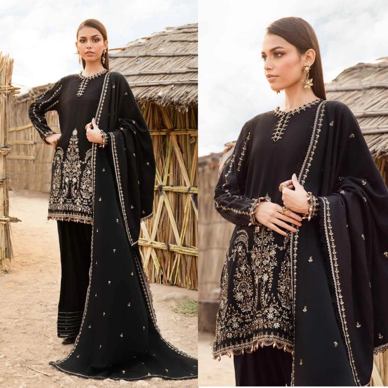 3PCS Maria B Embroidered Shirt with Embroidered Dupatta Lawn Collection ULM-1077