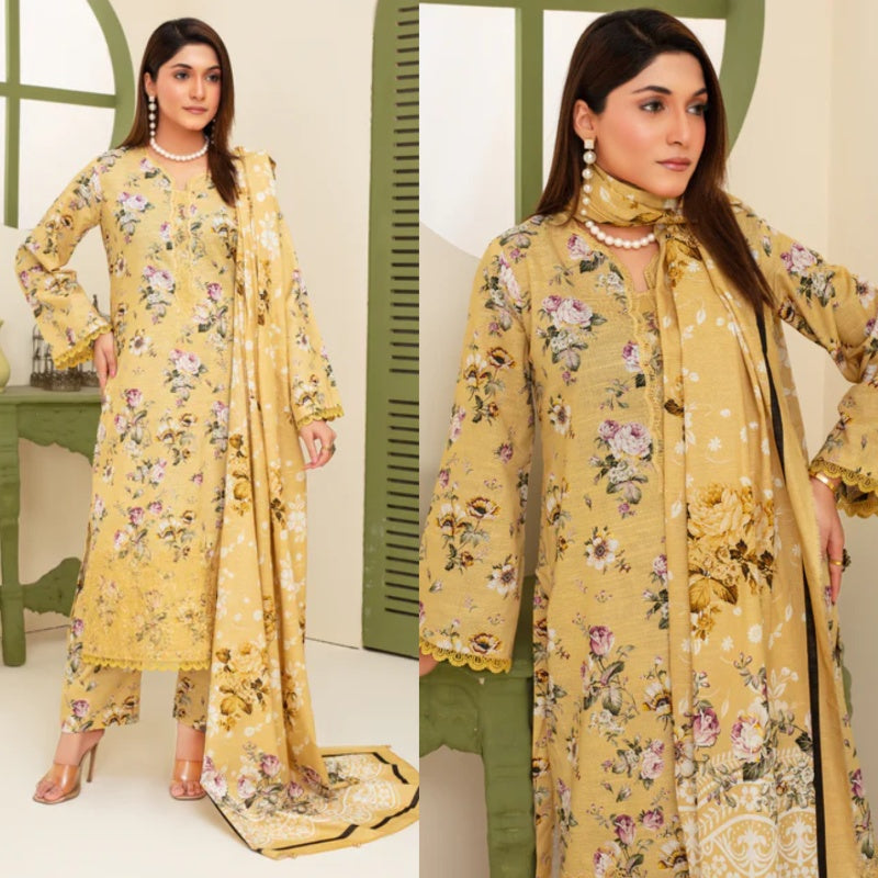 A+ 3PCS CREATION KHADDAR WITH KHADDAR PRINTED SHIRT & TROUSER Winter Collection ULM-912