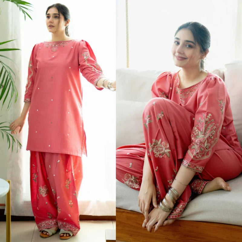 2PCS Dhanak-Embroidered Winter Collection ULM- 3407
