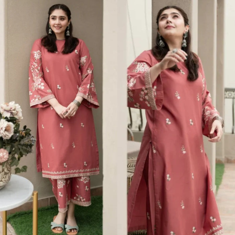 2PCS URGE DHANAK EMBROIDERED SHIRT AND TROUSER Winter Collection ULM-661