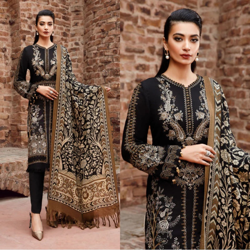 3PCS Embroidered Shirt with Digital Printed Jacquard Dupatta Lawn Collection ULM-1171