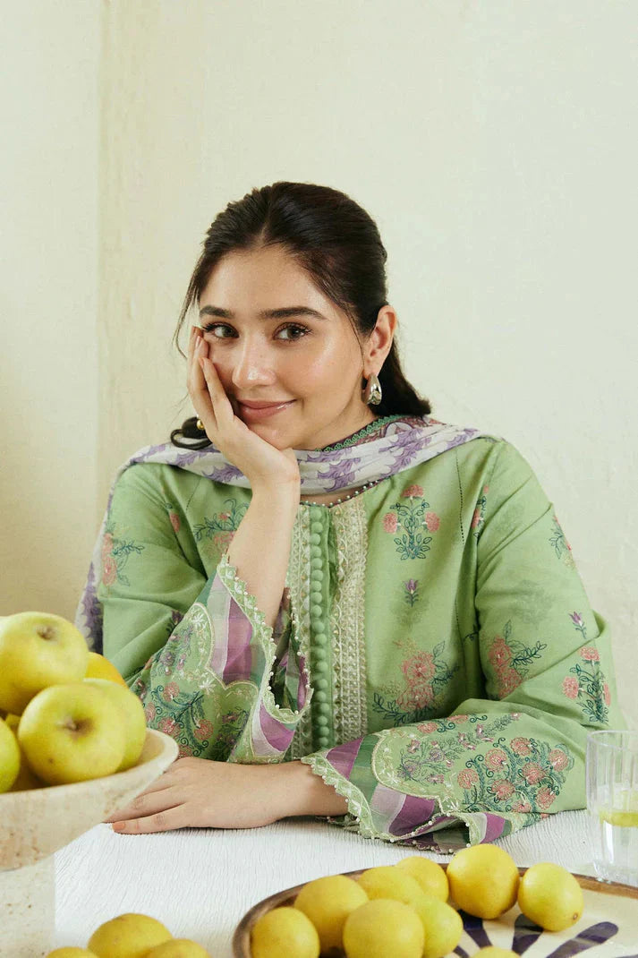 3PCS Dhanak Embroidered Shirt with Digital Printed Wool Shawl Winter Collection ULM -3236